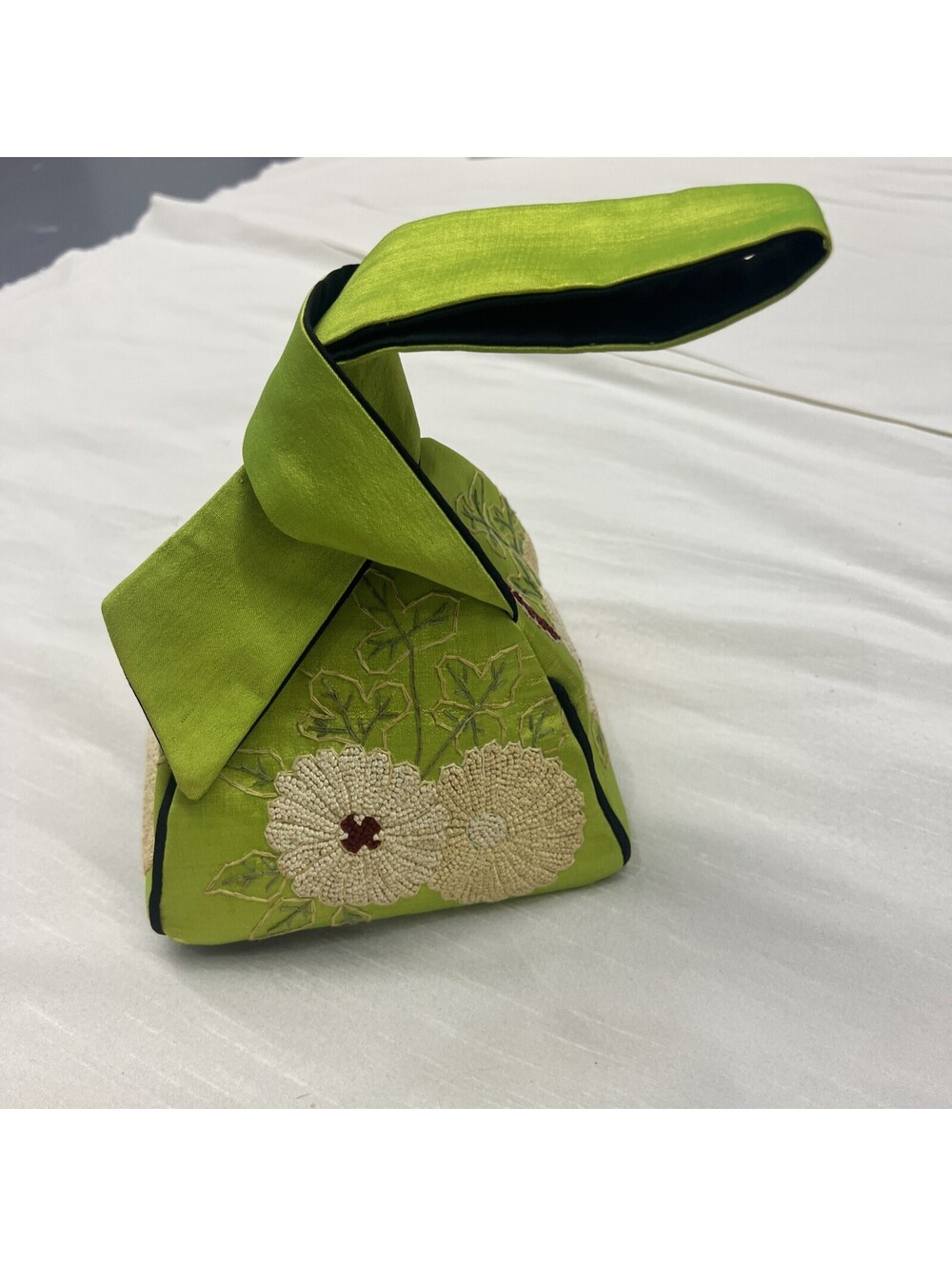 Unique Vintage Embroidered Handbag Handmade silk